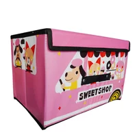 Organizador de juguetes y ropa infantil caja con tapa rosado