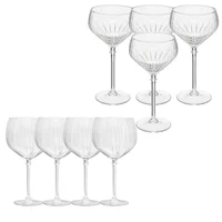 Setx8 Copas (4 Copas Gin Tonic Royal 650 ml y 4 Copas Champagne Coupe Royal 320 Ml)