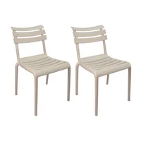 Set De 2 Sillas Exterior Venecia Sin Brazos - Beige