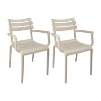 Set De 2 Sillas Exterior Venecia Con Brazos - Beige