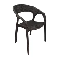Silla Exterior Ratan Curve Con Brazos - Café