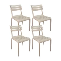Set De 4 Sillas Exterior Venecia Sin Brazos - Beige