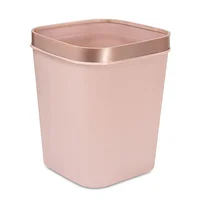 Cesto de Basura 15L con Pisa Bolsa Caneca Plástica Moderna Oro Rosa Set X 10 Unidades