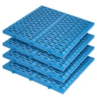 Estibas Plásticas Perforadas Modulares 60X60 cm Capacidad 500 Kg Azul Set X 12 Unidades