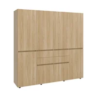 Closet Siruela 200X200X48 Rta Madera Natural Blanco