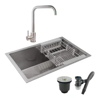 Combo Lavaplatos 60*40cm+griferia Plata Cuello 7+accesorios