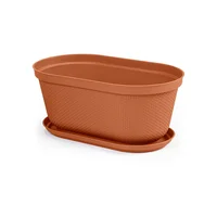 Jardinera Ovalada Rafia 40 cm Terracota