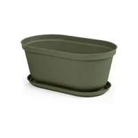 Jardinera Ovalada Rafia 40 cm Verde