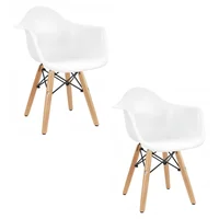 Set X2 Sillas Eames Moderna Blanca con Brazos