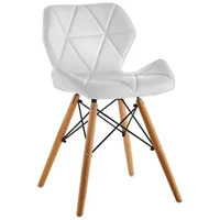 Silla Eames Gonga Alcolchada de Lujo Tela Blanca