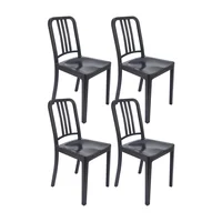 Set De 4 Sillas Exterior Munich Sin Brazos - Grafito