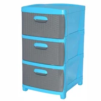 Cajonero 3 Gavetas Azul- Gris