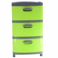 Cajonero 3 Gavetas Gris- Verde
