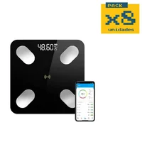 Bascula Digital Inteligente Bluetooth Recargable Set X 8 Unidades