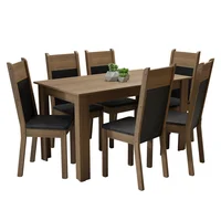Juego de Comedor Medelin Con 6 Sillas Marron/negro