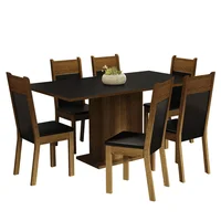Juego de Comedor Augusta Con 6 Sillas Negro/marron