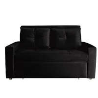 Sofá Cama Germano Negro 3 Posiciones más 2 Cojines