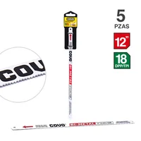 Hoja para Segueta 18 Dientes 12 Pulgadas Display x 5