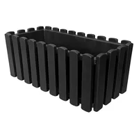 Jardinera Rectangular Listones 38x16.2 cm Negro Bosko