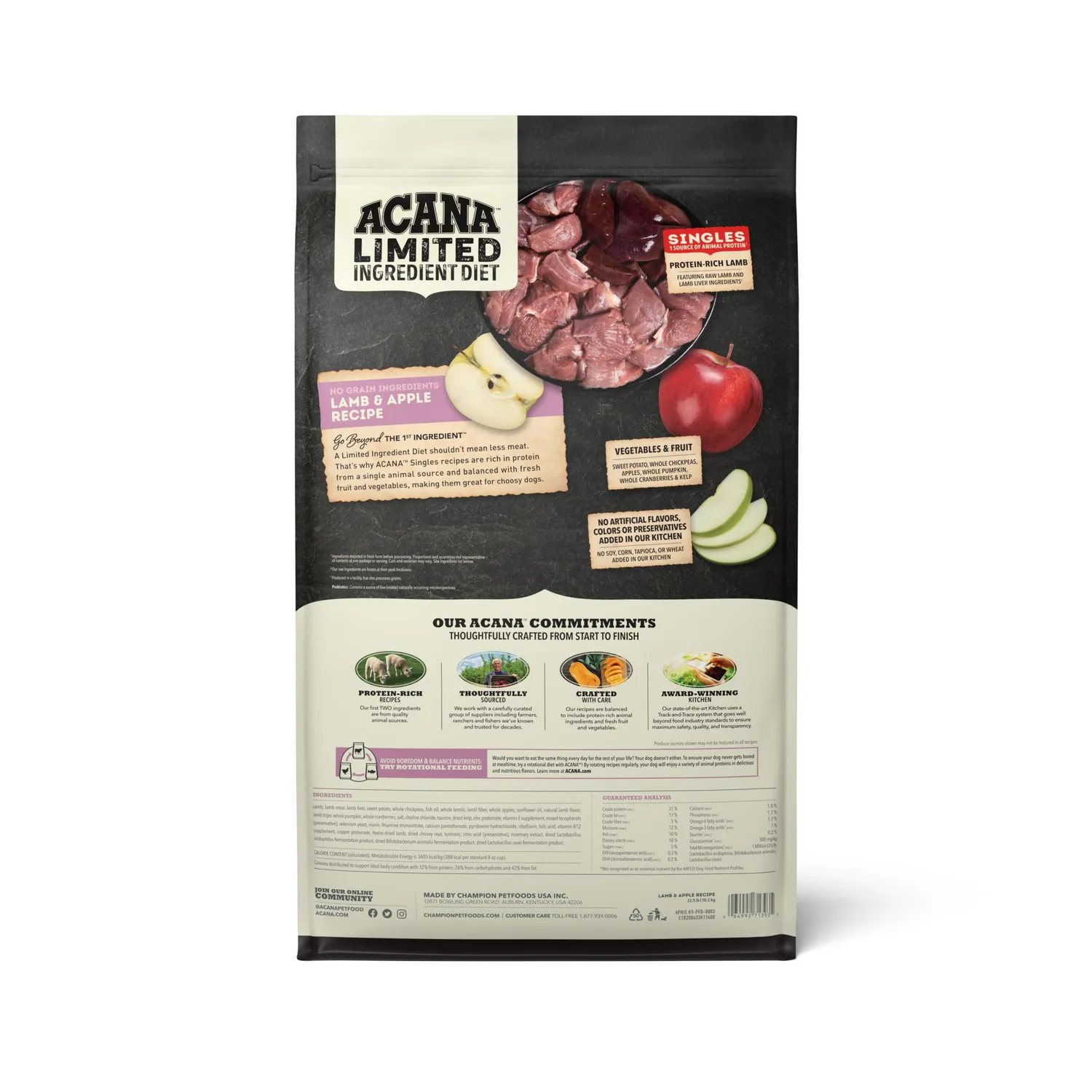 Comida Seca Perro Acana Dog Lamb Apple 10.2k