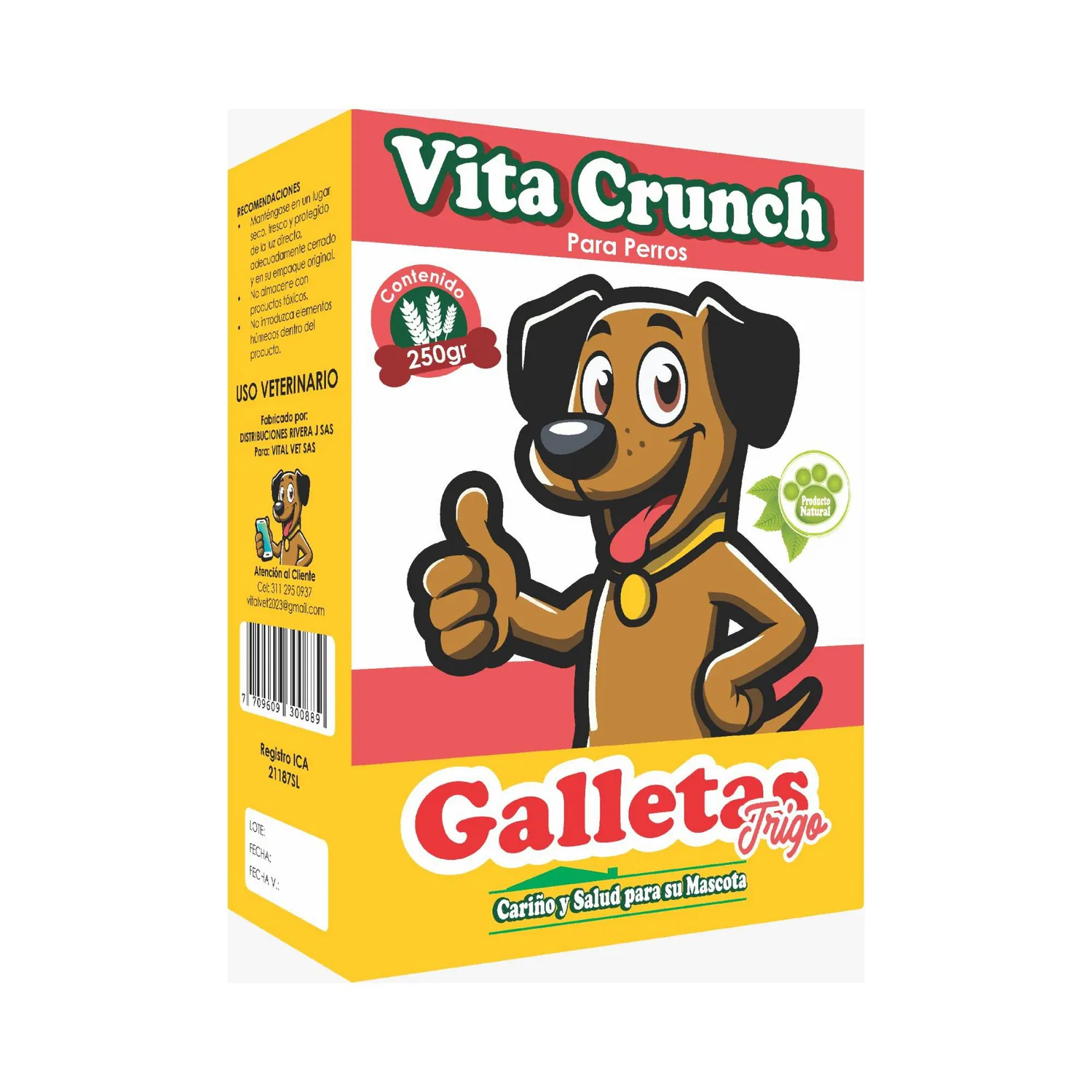 Snack Para Perro Galleta Trigo Caja 250Gr