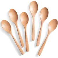 Cucharas de Madera Pequeñas para Miel Té y Café 6 Piezas