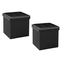 Puf Plegable FaiPue con Almacenamiento y Asiento Acolchado de Lino