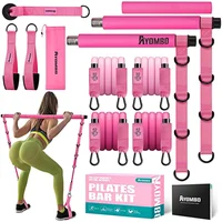 Barra de Pilates Ajustable con Bandas de Resistencia para Entrenamiento en Casa
