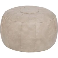 Puf Marroquí Thgonwid sin Relleno en Cuero Vegano Color Champiñón