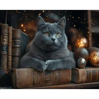Pintura de Gato Azul para Decorar y Regalar con Estilo