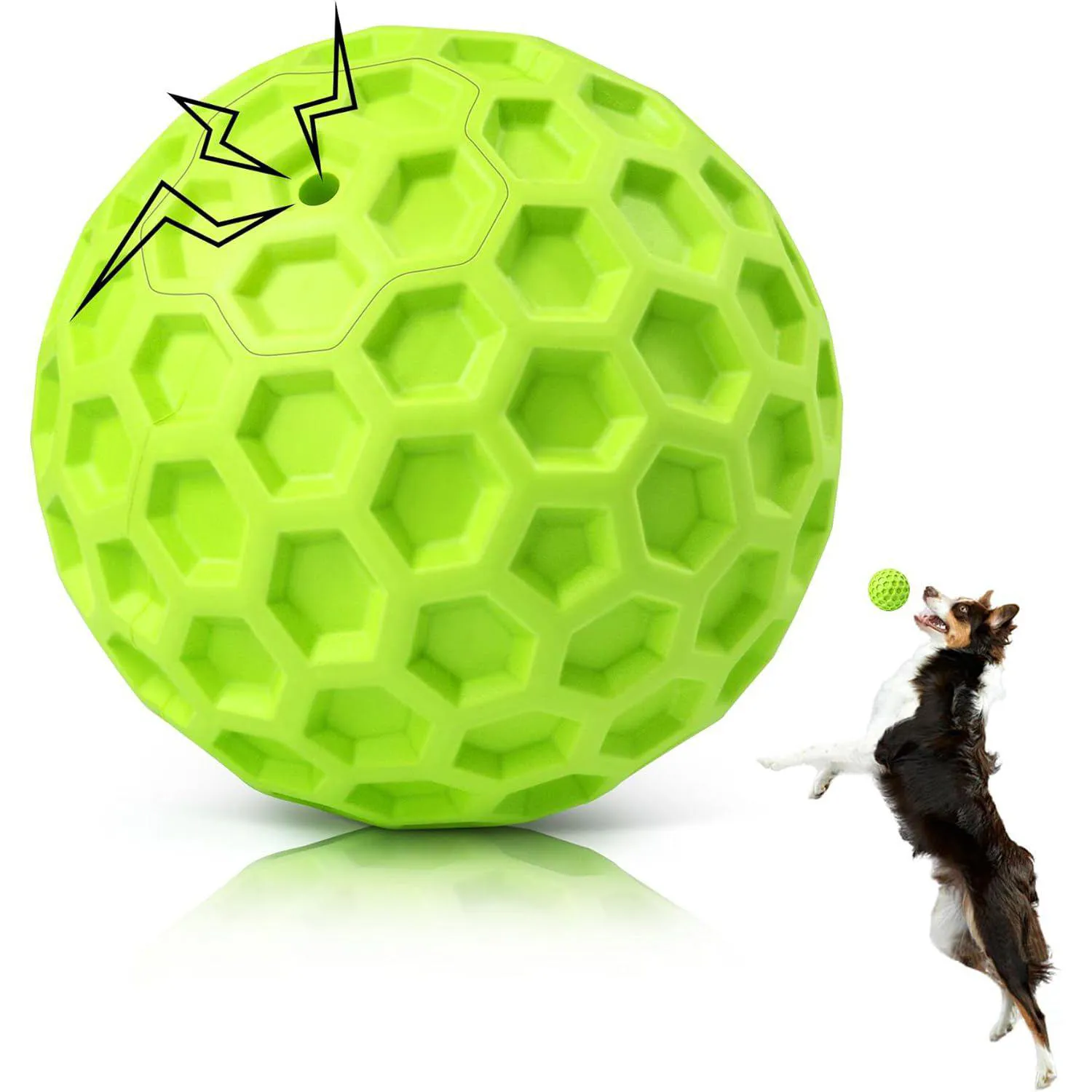 Pelota Chirriante Resistente Para Perros Agresivos Con Textura Limpia Y Flotante