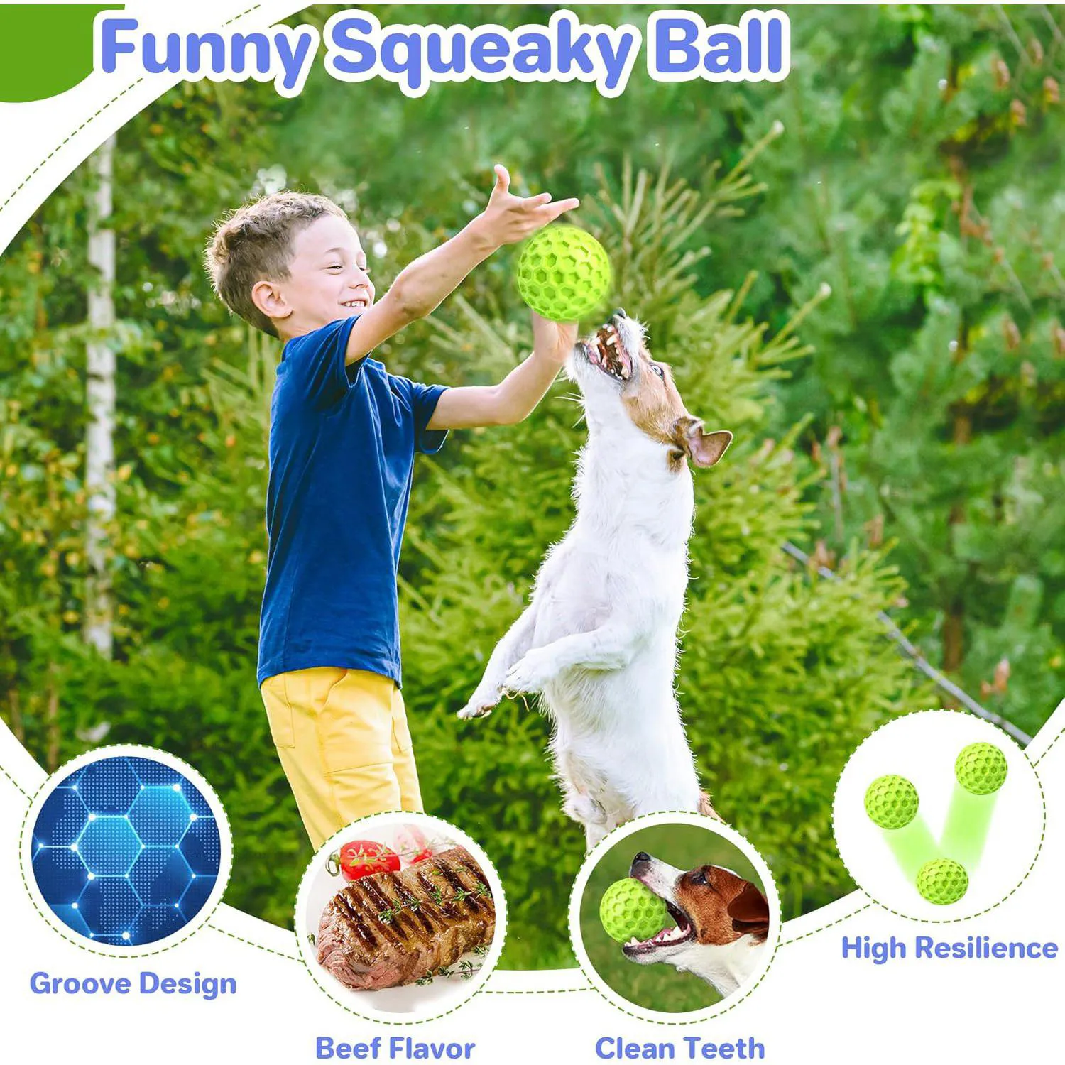 Pelota Chirriante Resistente Para Perros Agresivos Con Textura Limpia Y Flotante 4