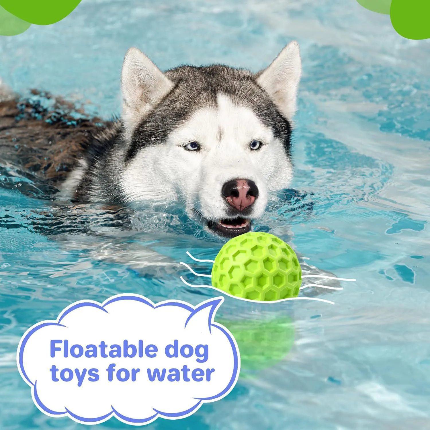 Pelota Chirriante Resistente Para Perros Agresivos Con Textura Limpia Y Flotante 8