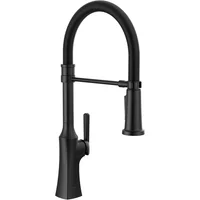 Grifo De Cocina Delta Ermelo Estilo Profesional Con Rociador Extraíble Negro Mate