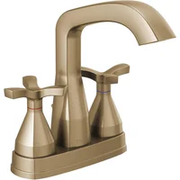 Grifo De Baño Delta Stryke Con Asas Cruzadas Y Acabado Bronce Champán
