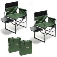 Silla De Camping Tipo Director Con Mesa Auxiliar Y Bolsillos Sunnyfeel