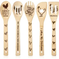 Set de 5 Cucharas de Madera para Cocina Regalo para Papá