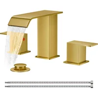 Grifo De Baño Oro Cepillado Con Cascada Moderna Forious