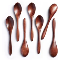 Set de 7 Cucharas de Madera Pequeñas para Té y Café en Madera Natural