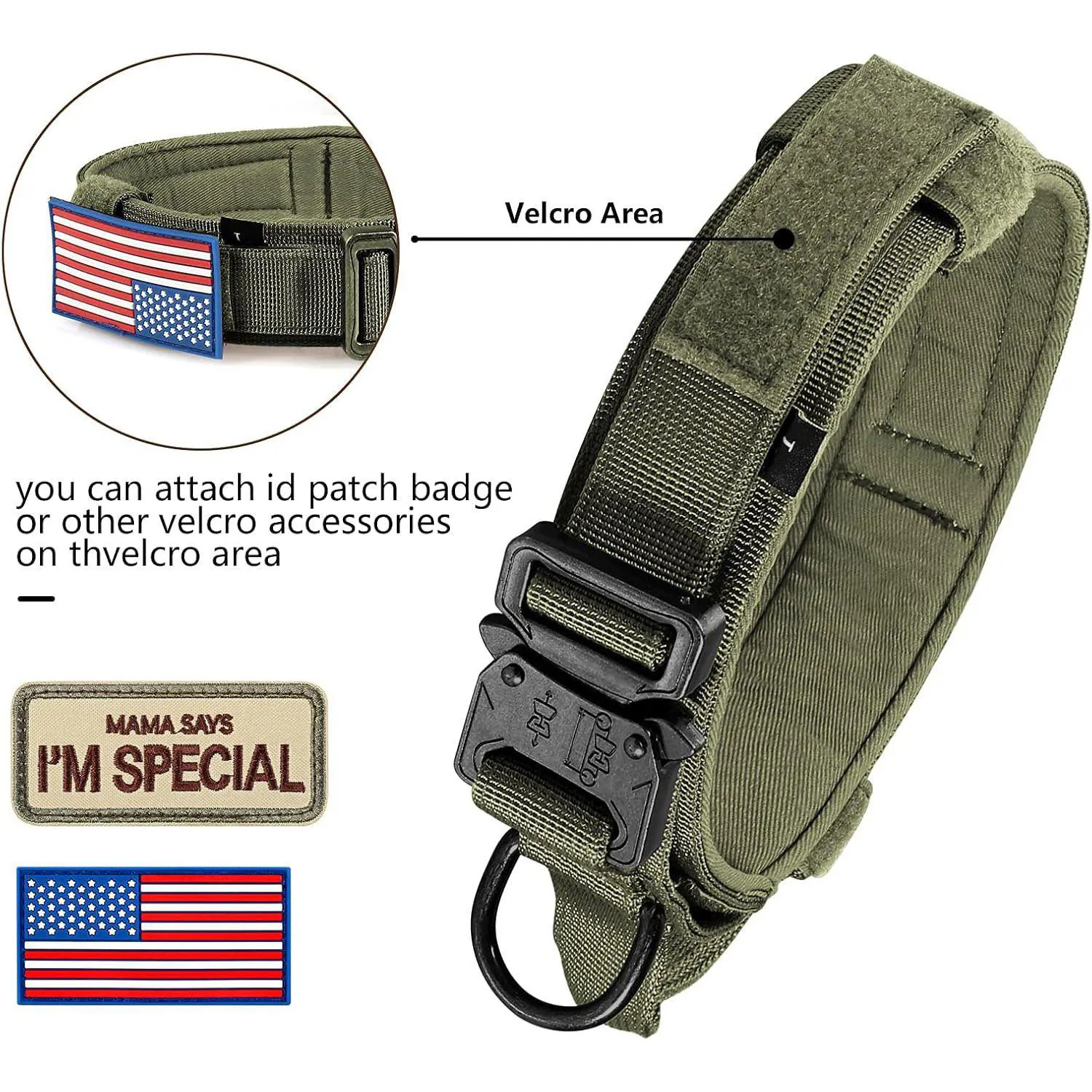 Collar Táctico Ajustable Con Asa De Control Y Funda Para Airtag 5