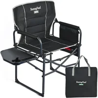 Silla De Director Para Camping Con Mesa Auxiliar Y Diseño Plegable Resistente