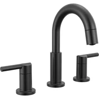 Grifo De Baño Delta Nicoli Negro Mate Con Rociador Extraíble Para Lavabo