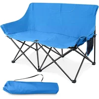 Silla De Camping Doble Plegable Hasteel Confort Resistente Para Dos Personas