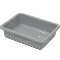 Caja Utilitaria Apilable De Plástico Resistente Color Gris Rubbermaid