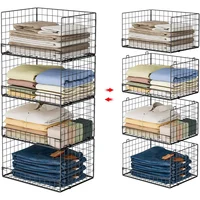 Organizador Apilable de 4 Niveles para Ropa y Accesorios de Armario