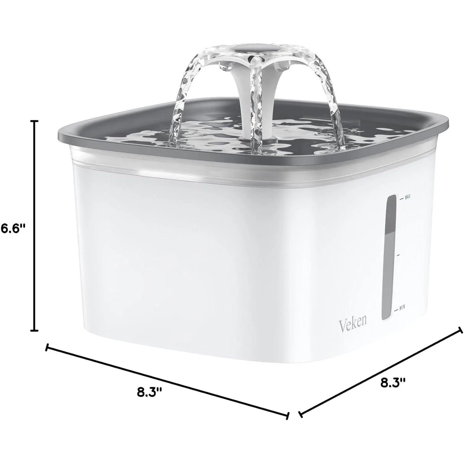 Dispensador Automático de Agua Veken 95 Oz para Mascotas Color Blanco 9