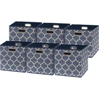 Organizador Plegable de Tela Azul Acero para Clóset o Estantería
