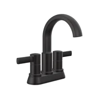 Grifo De Baño Delta Albion Con Acabado Negro Mate Y Drenaje Metálico