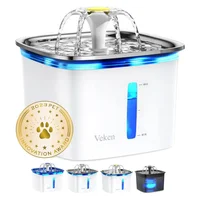 Fuente de Agua para Mascotas Veken 2.8L con Tapa de Acero Inoxidable