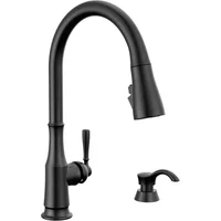 Grifo De Cocina Delta Capertee Negro Mate Con Rociador Desplegable Y Dispensador De Jabón